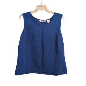 Draper’s & Damon’s Blue Linen Top – Size Large